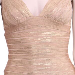 Elegant Champaigne Rose Metallic stretch Dress